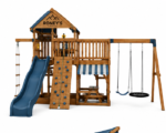 Roney's Furniture Kids Wooden Climbing Slide with Ladder and Green Slide