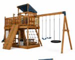 Roney's Furniture Kids Wooden Climbing Slide with Ladder and Green Slide - Image 2