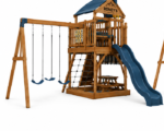 Roney's Furniture Kids Wooden Climbing Slide with Ladder and Green Slide - Image 3