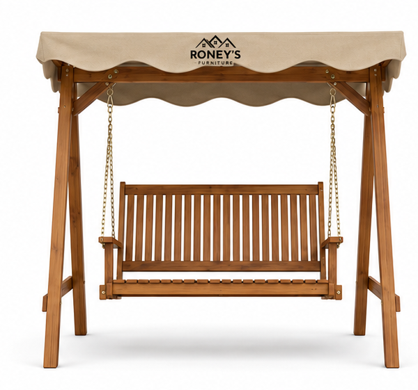 Roney's Furniture Wooden Pergola Swing with Rope Suspension