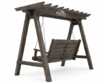 Roney's Furniture Modern Curved-Roof Swing with Wood and Metal Frame - Image 4