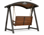 Roney's Furniture Wooden Pergola Swing with Chain Suspension, Gray Finish - Image 4