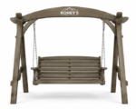 Roney's Furniture Wooden Swing Set with Tower, Slide, Rock Wall, and Rope Net, Green Trim