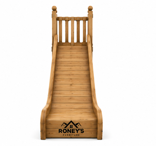 Roney's Furniture Wooden Play Tower with Slide, Ladder, and Railing