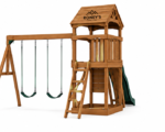 Roney's Furniture Wooden Swing Set with Rock Wall, Slide, and Swing Beam - Image 4