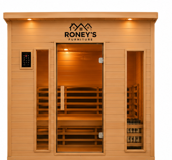 Roney's Furniture Indoor Wood Sauna Room, Natural Finish