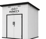 Roney's Furniture Lean-To Metal Storage Shed, White and Black - Image 2