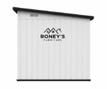Roney's Furniture Lean-To Metal Storage Shed, White and Black - Image 3