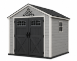 Roney's Furniture Gable-Roof Storage Shed with Window, Gray Finish