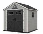 Roney's Furniture Gable-Roof Storage Shed with Window, Gray Finish - Image 2