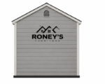 Roney's Furniture Gable-Roof Storage Shed with Window, Gray Finish - Image 4