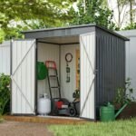 6 X 4 Ft Outdoor Storage Shed, All Weather Tool Shed For Garden, Backyard, Lawn, Black - Image 3