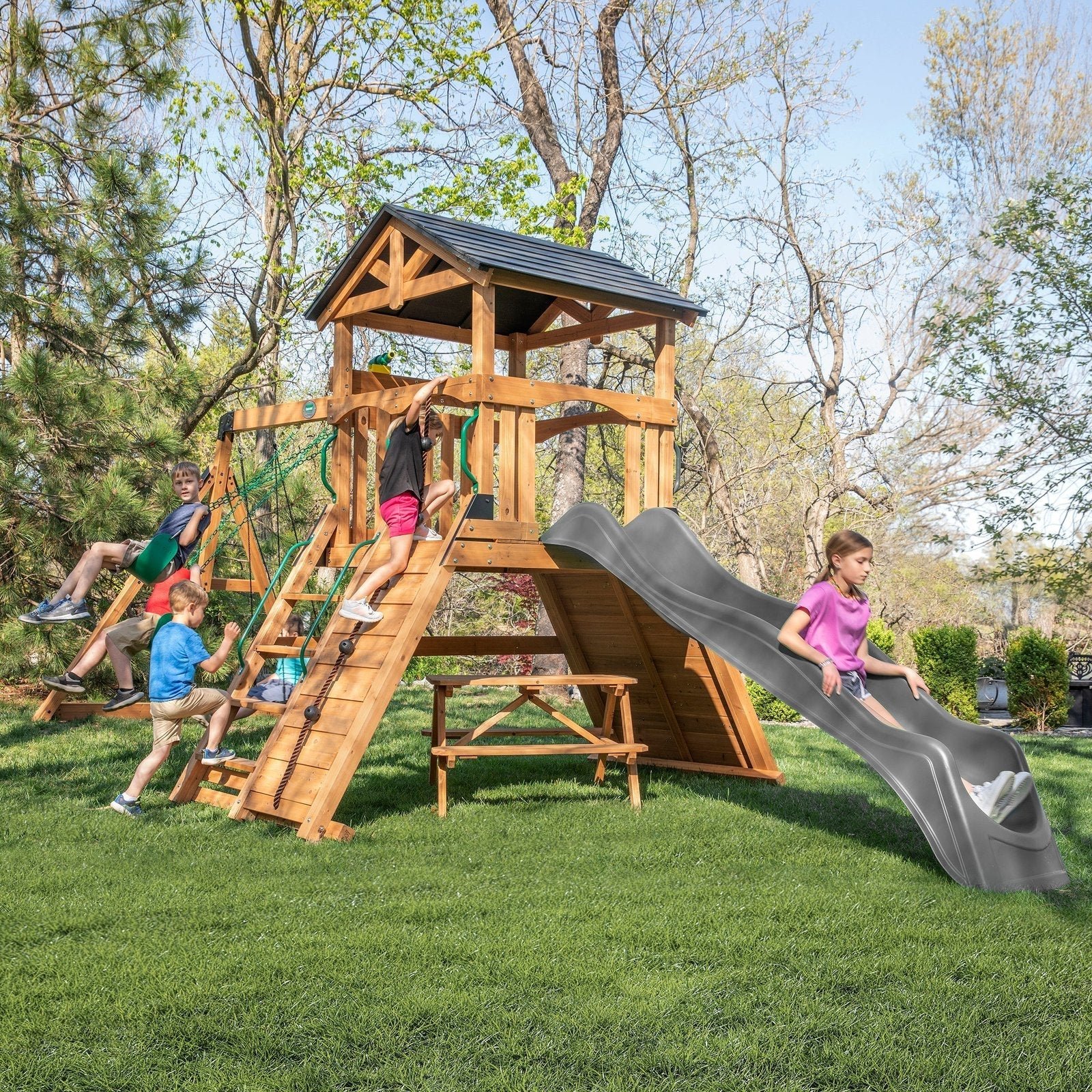 1-EndeavorIIGrayMain2.jpg Endeavor II Swing Set - Image 1