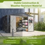 10X8 FT Outdoor Storage Shed, All Weather Metal Sheds With Lockable Doors, Tool Shed For Garden, Patio, Backyard, Lawn, Black - Image 9
