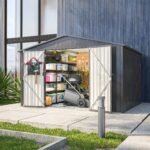 10X8 FT Outdoor Storage Shed, All Weather Metal Sheds With Lockable Doors, Tool Shed For Garden, Patio, Backyard, Lawn, Black - Image 5