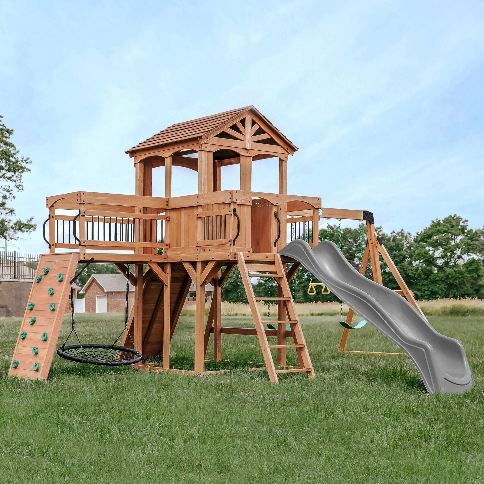 2300057-SterlingPointGray-Hero_without_kids.jpg Sterling Point Swing Set - Image 1