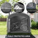Bike Storage Shed Tent, Portable And Waterproof With 210D Oxford Fabric And Carry Bag For 3-4 Bicycles, Dark Gray - Image 5