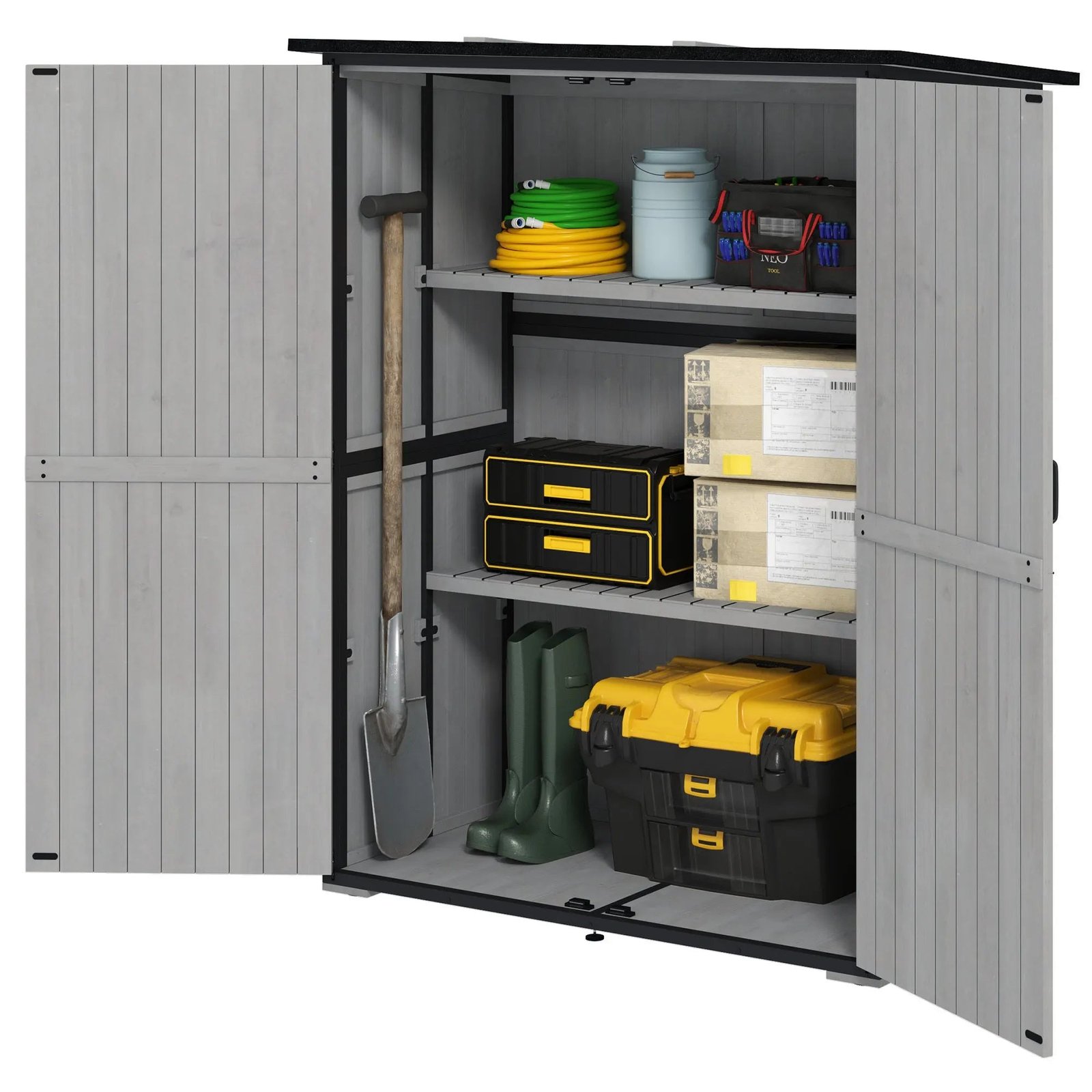 48c550d5-cffd-4fd1-b813-648c1cf81f27.jpg Outdoor Wooden Garden Storage Shed with Lockable Doors & Shelves - Image 1