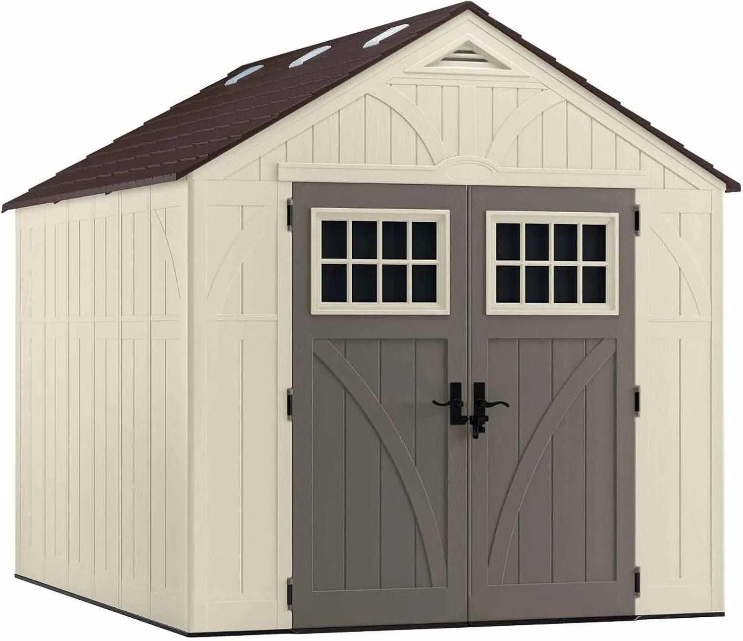 71MU2fGMedL._AC_SL1500.jpg Suncast BMS8100 8 ft. x 10 ft. Tremont Resin Outdoor Storage Shed with Skylights - Image 1