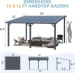 Aecojoy 14×12 ft Aluminum Pergola with Canopy - Image 2