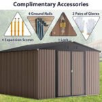 10′ X 10′ Metal Storage Shed For Ourdoor, Steel Yard Shed With Design Of Lockable Doors - Image 5