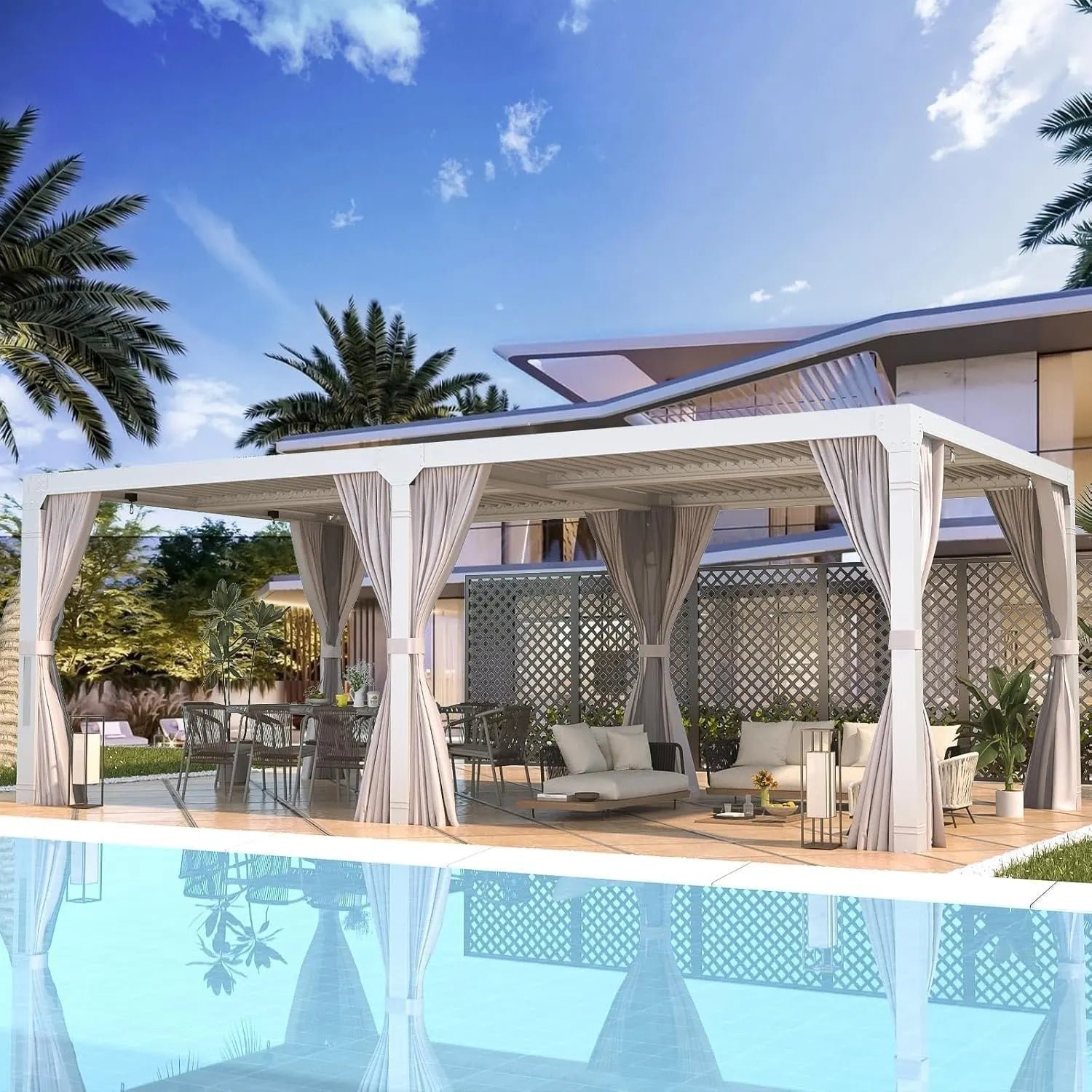 8124LnOKYYL._AC_SL1500.jpg EROMMY 12’x24′ Outdoor Louvered Pergola Gazebo - Image 1