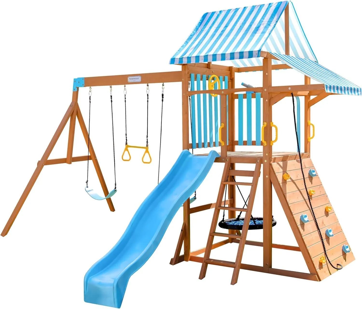 81kKjsr1hL._AC_SL1500.jpg Teamson Kids Laguna Swing Set Playset - Image 1