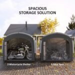 Bike Storage Shed Tent, Portable And Waterproof With 210D Oxford Fabric And Carry Bag For 3-4 Bicycles, Dark Gray - Image 6