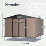 10′ X 10′ Metal Storage Shed For Ourdoor, Steel Yard Shed With Design Of Lockable Doors - Image 3