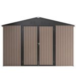 10′ X 10′ Metal Storage Shed For Ourdoor, Steel Yard Shed With Design Of Lockable Doors - Image 2
