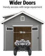 Handy Home Products Windemere 10×12 Do-it-Yourself Wooden Storage Shed with Floor, Beige - Image 9