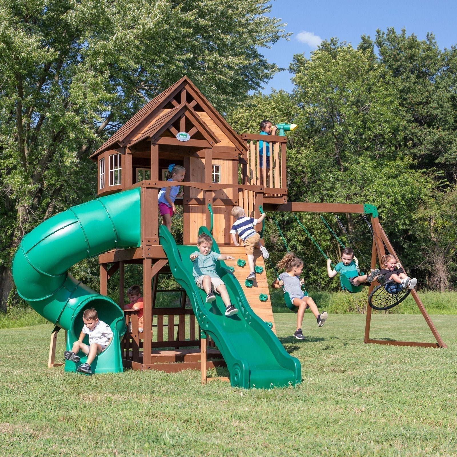 Skyfort-With-Tube-Slide-Main.jpg Skyfort II With Spiral Tube Slide - Image 1