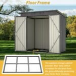 6 X 4 Ft Outdoor Storage Shed, All Weather Tool Shed For Garden, Backyard, Lawn, Black - Image 6