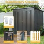 6 X 4 Ft Outdoor Storage Shed, All Weather Tool Shed For Garden, Backyard, Lawn, Black - Image 8