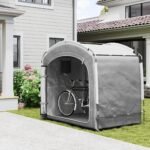 Bike Storage Shed Tent, Portable And Waterproof With 210D Oxford Fabric And Carry Bag For 3-4 Bicycles, Dark Gray - Image 3