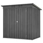6 X 4 Ft Outdoor Storage Shed, All Weather Tool Shed For Garden, Backyard, Lawn, Black - Image 11