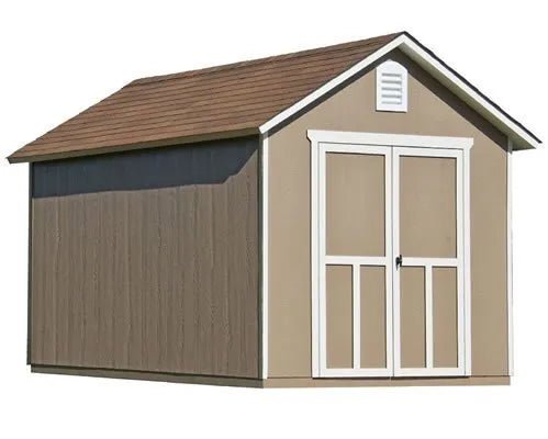 handy-home-meridian-tan-wood-shed_499x400_2ee59459-6cae-47eb-b985-59f93bd6fd09.jpg Handy Home Meridian Wooden Storage Shed – Multiple Sizes - Image 1