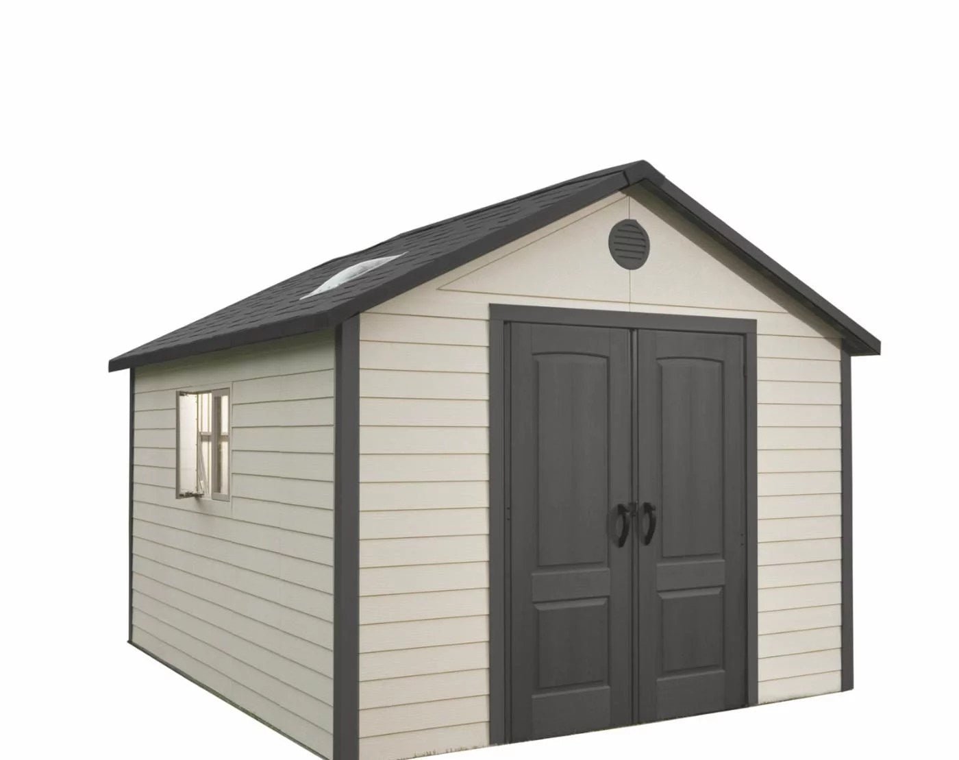 master_LIF022-e1685436796493-1.jpg Lifetime 11 ft. x 11 ft. Outdoor Storage Shed - Image 1
