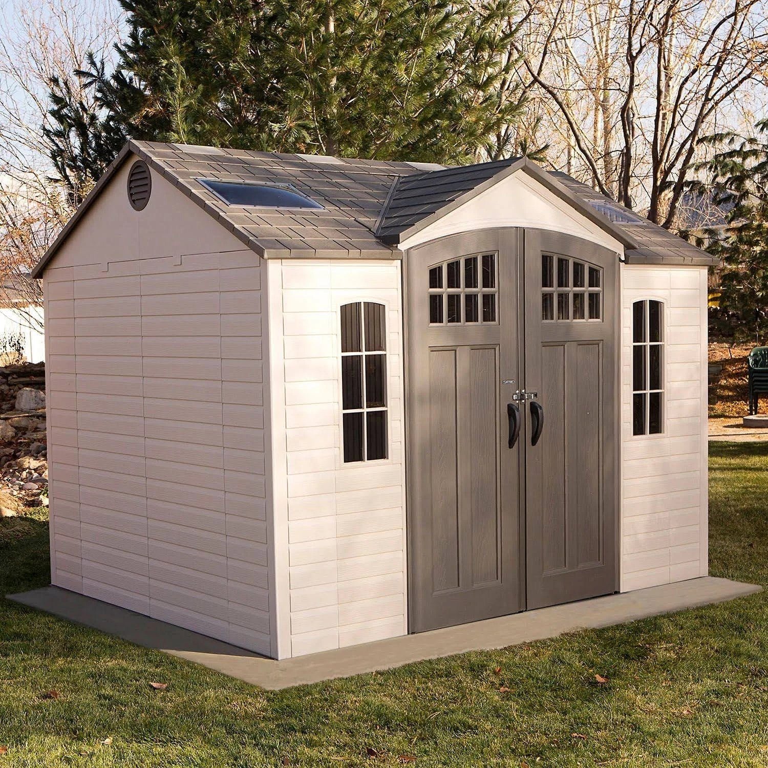 shopping-2023-05-29T183114.620-1.jpg Lifetime 10ft x 8ft Outdoor Storage Shed with Carriage Doors - Image 1
