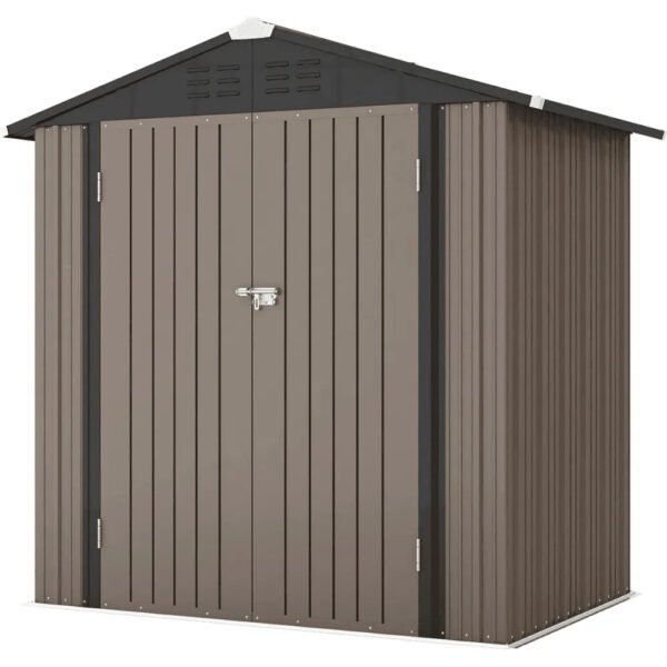 Patiowell 10 ft. W x 12 ft. D Galvanized Steel Outdoor Storage Shed, 119 sq. ft.