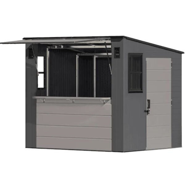 Suncast Cabana 8 x 7 ft. Resin Entertainment Storage Shed with Floor