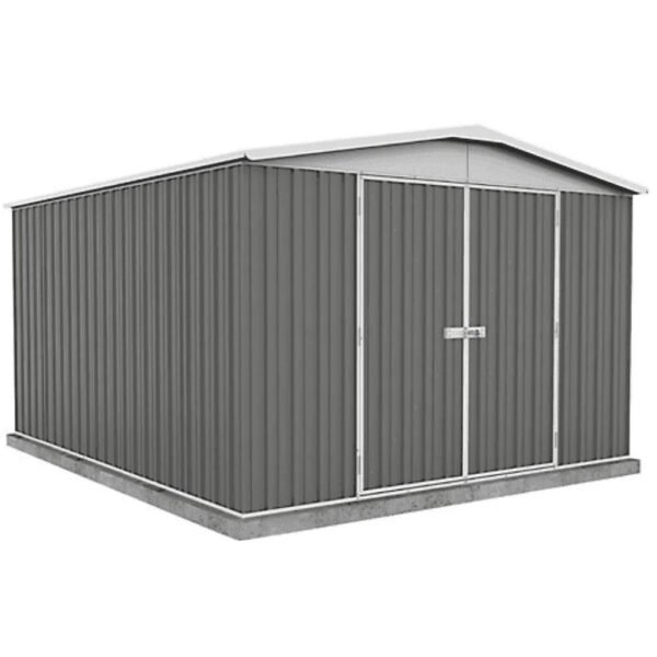 Veikous 10 ft. x 12 ft. Outdoor Metal Storage Shed with Lockable Door and Vents, Gray