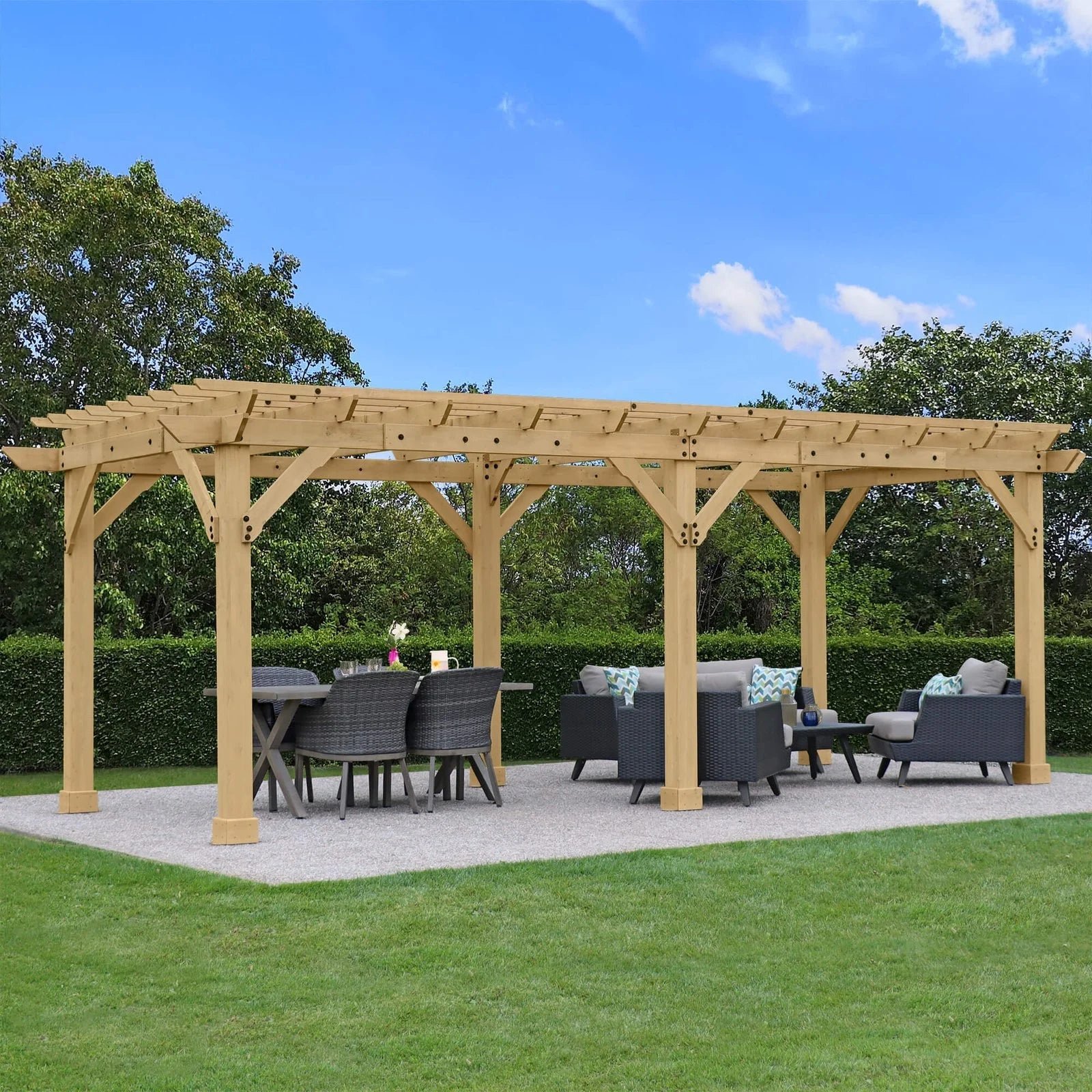 vitcher-llc-vitcher-llc-yardistry-meridian-pergola-natural-cedar-10-ft-22-ft-01-20260725082742-a692e11e.jpg Yardistry Meridian Pergola Natural Cedar 10 ft×22 ft - Image 1