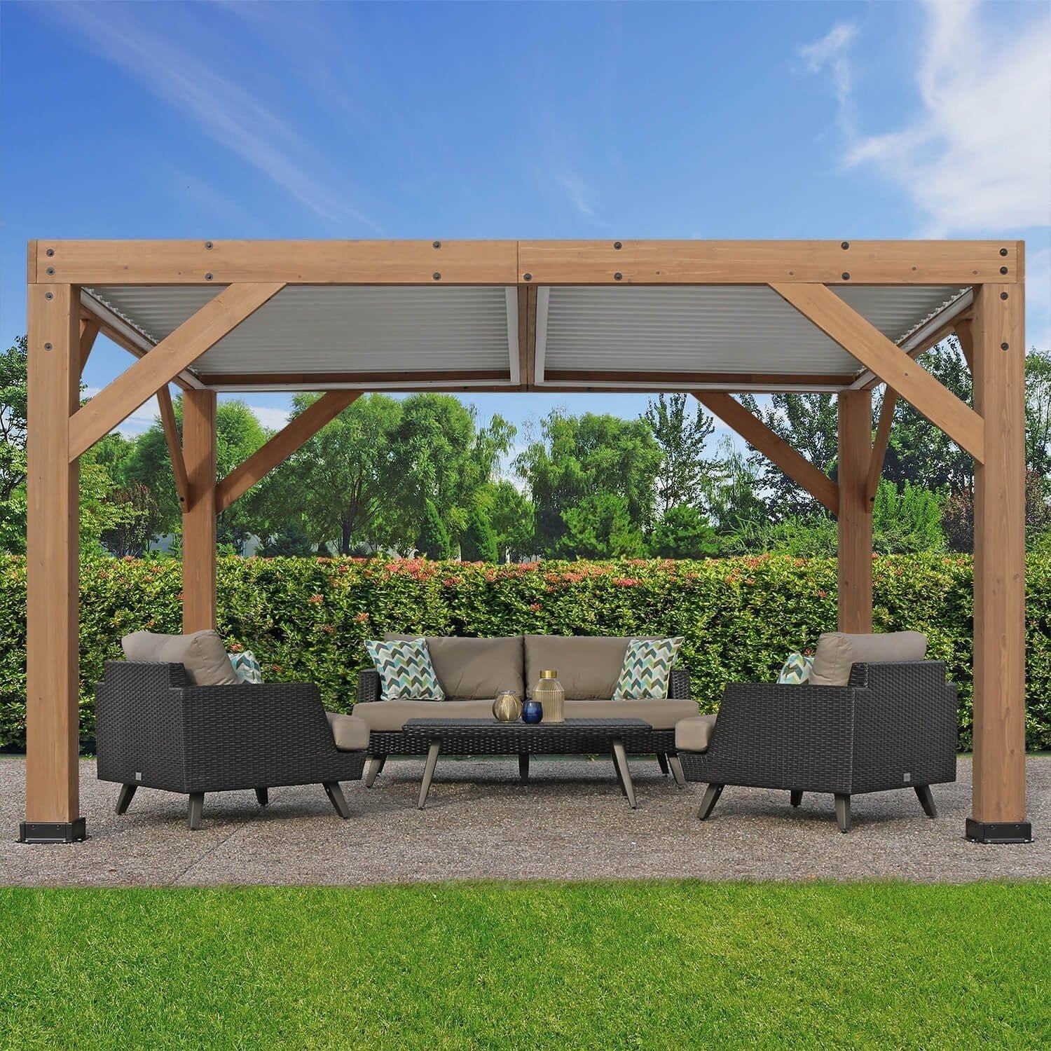 vitcher-yardistry-structures-13-x-11-ft-cedar-louvered-roof-pergola-1-1.jpg Yardistry Structures 13 x 11 ft Cedar Louvered Roof Pergola - Image 1