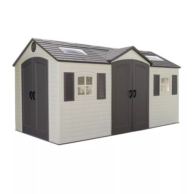 w1-1.jpg Lifetime 15′ x 8′ Dual-Entry Outdoor Storage Shed - Image 1